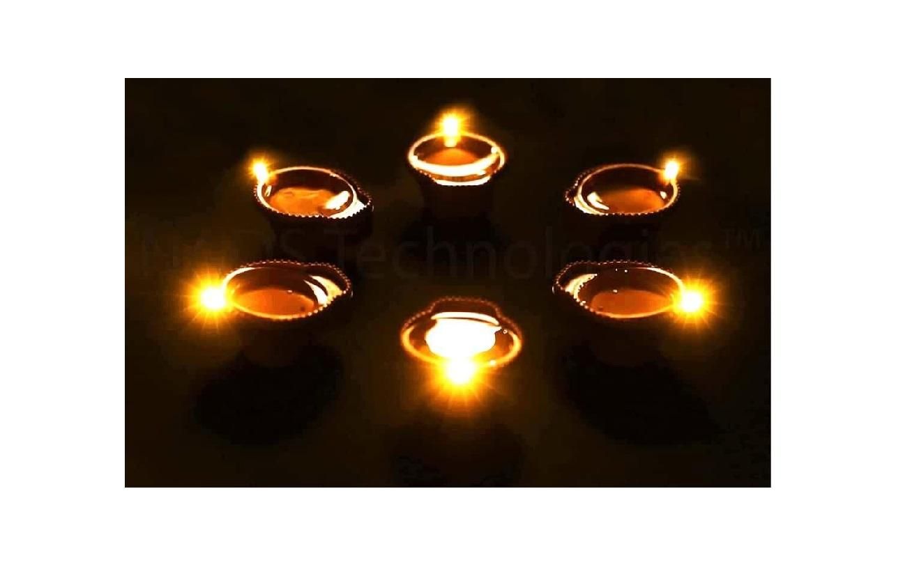 LED Water Sensor Diyas with Ambient Lights
