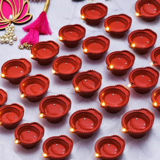 LED Water Sensor Diyas with Ambient Lights
